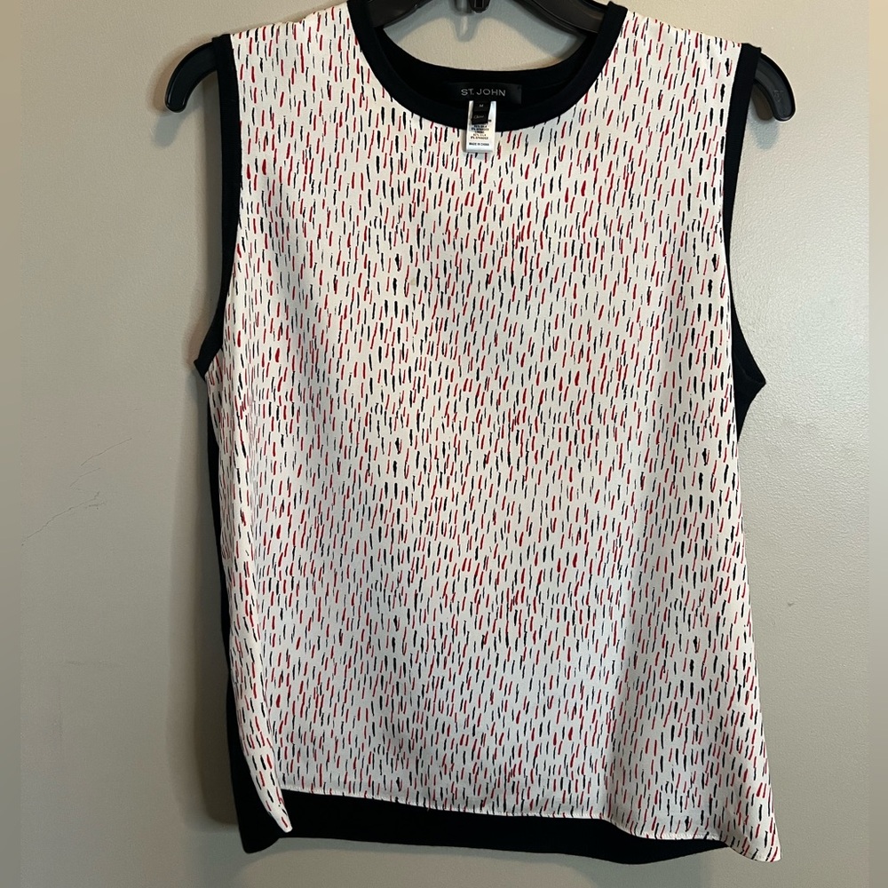 St. John Multi Print Top Medium Euc - image 1